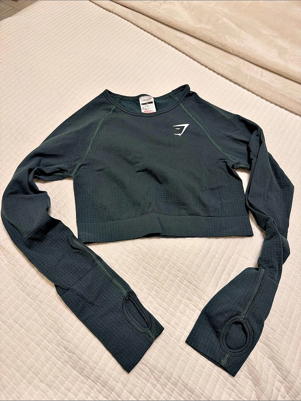 Gymshark Vital Seamless Long Sleeve Crop Top Black Small